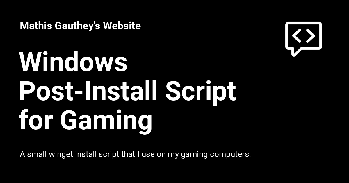 windows post install script